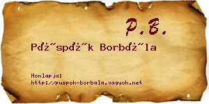 Püspök Borbála névjegykártya