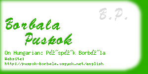 borbala puspok business card